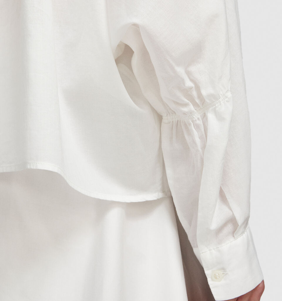 Oversized blouse - women's blouses - White | Sisley image number 5